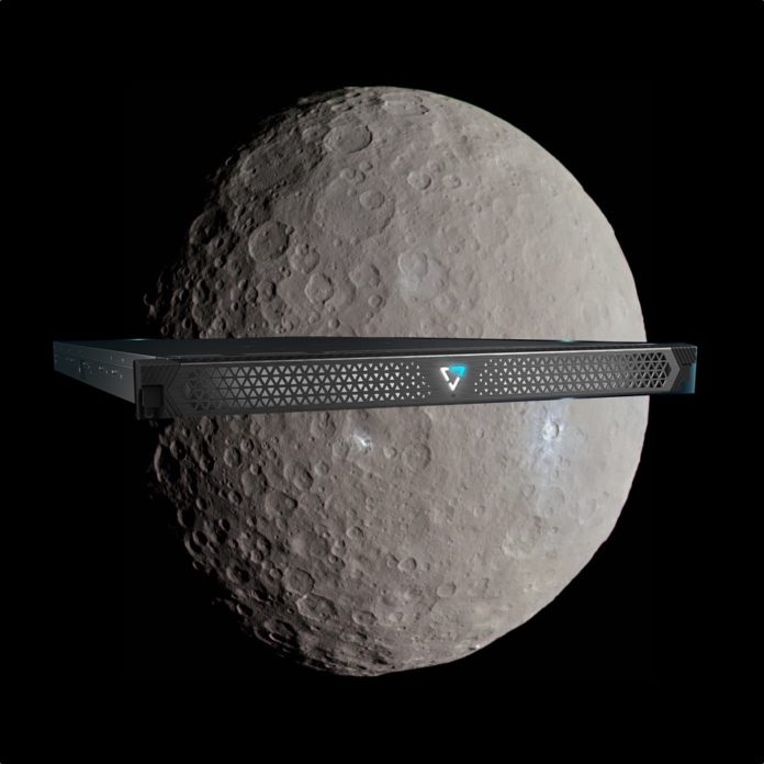 Ceres darta enclosure in front of Ceres dwarf planet