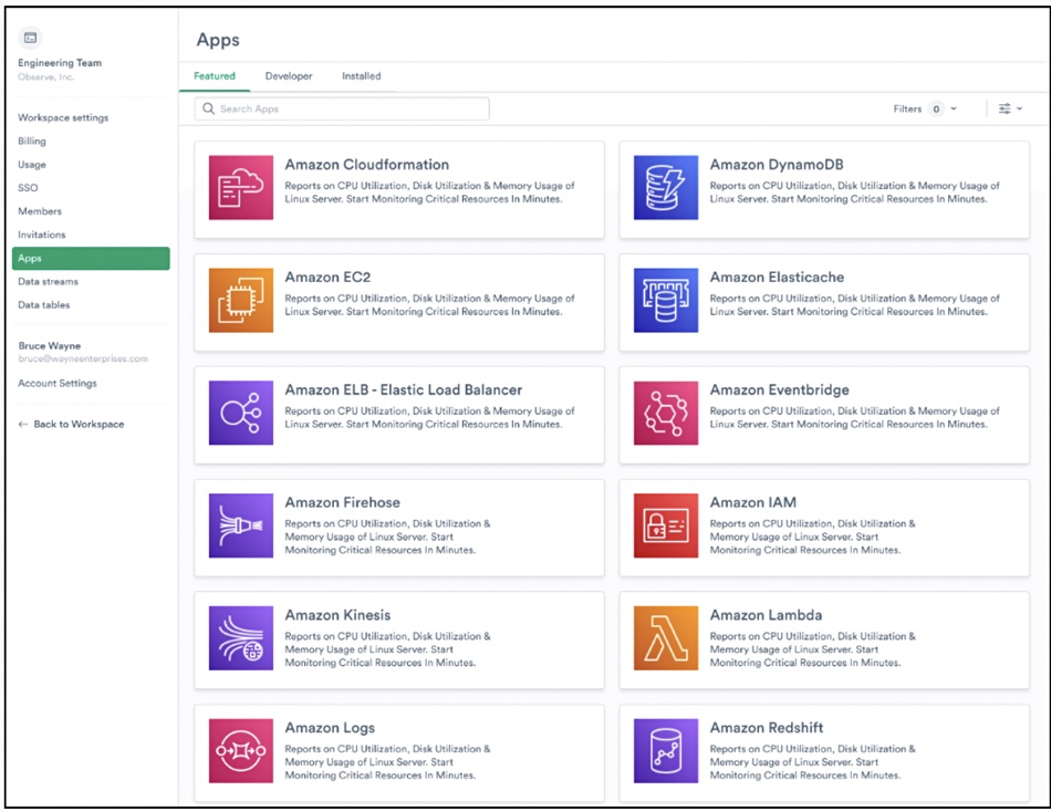Observe apps