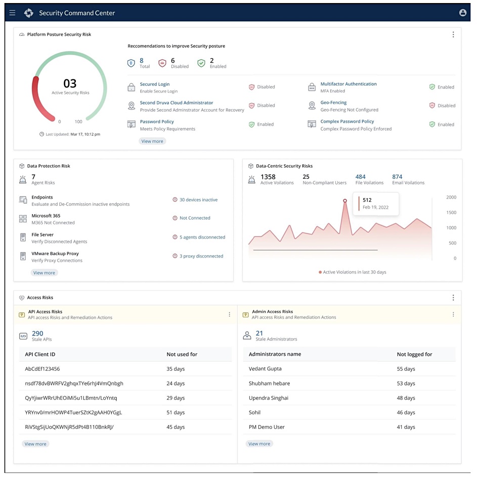 Druva Security Command Center