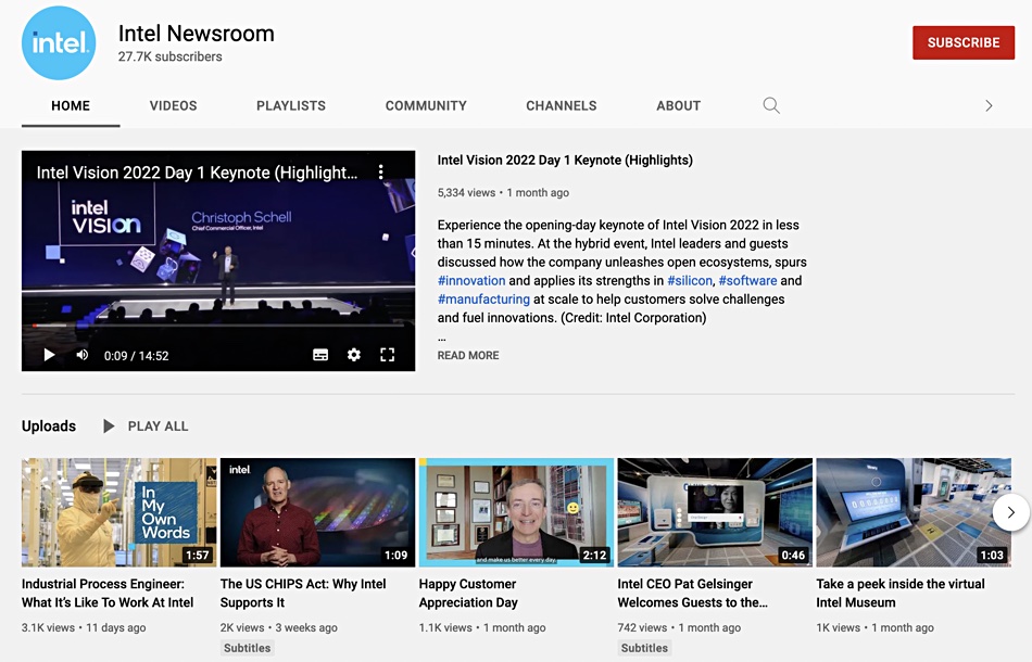 Intel TV compared to HPE