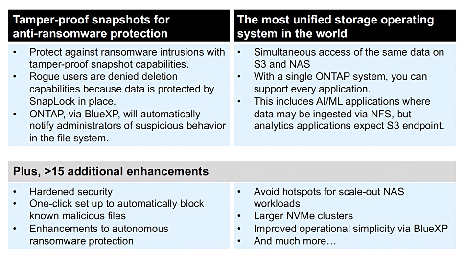 NetApp ONTAP updates