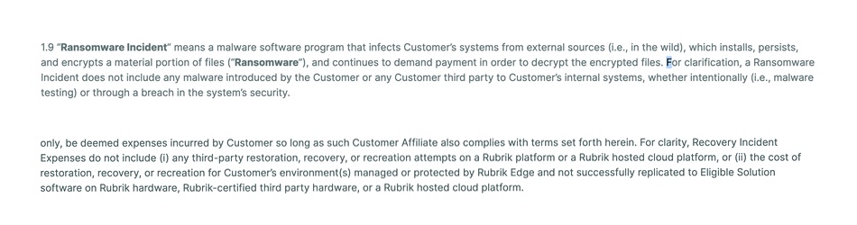 Cohesity is critical of such exceptions