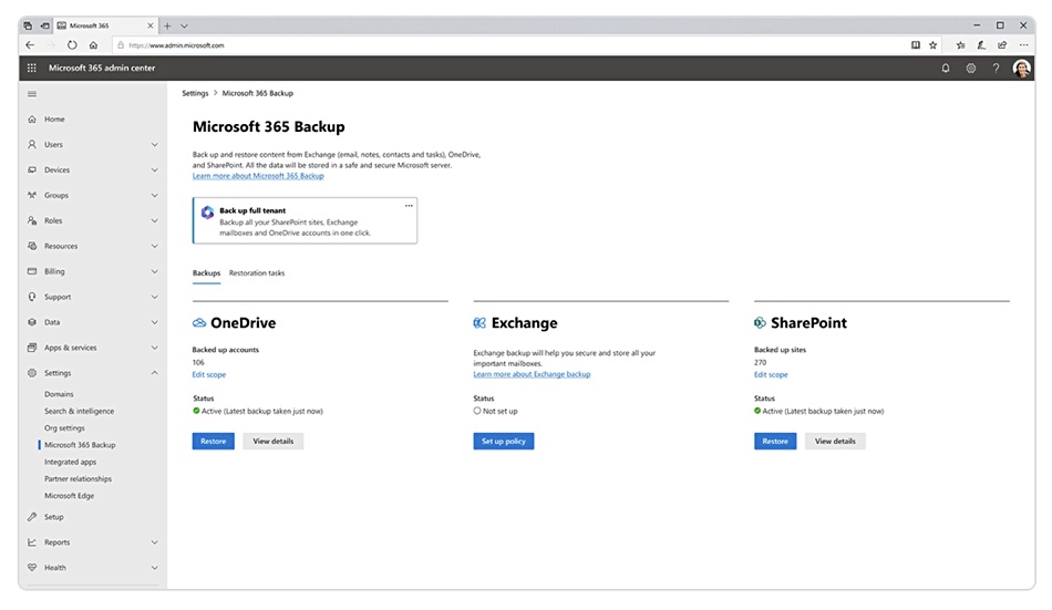 Microsoft 365 Backup