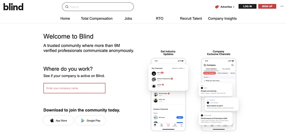 Blind registration page
