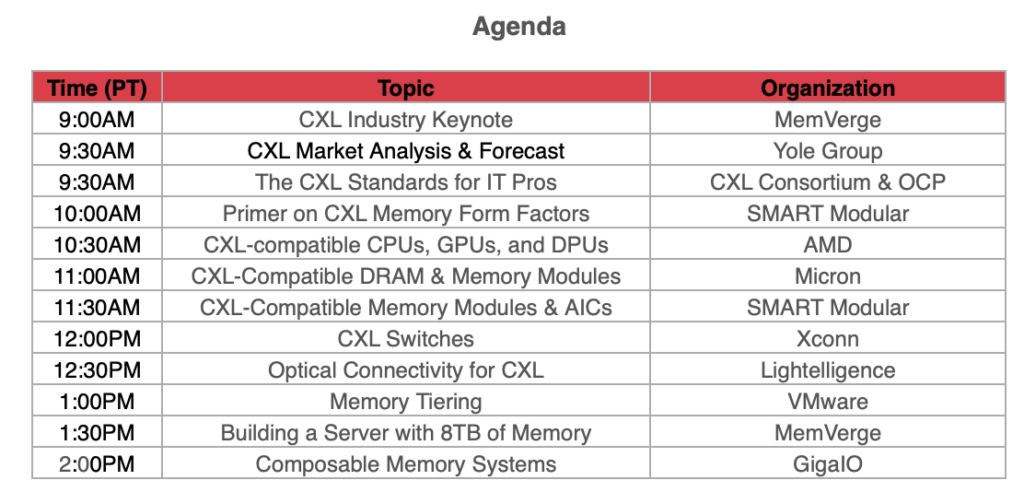 Storage convention agenda