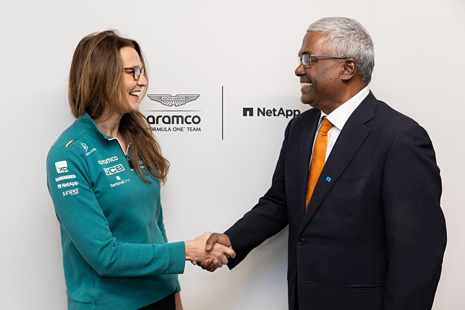 Clare Lansley and George Kurian, NetApp CEO