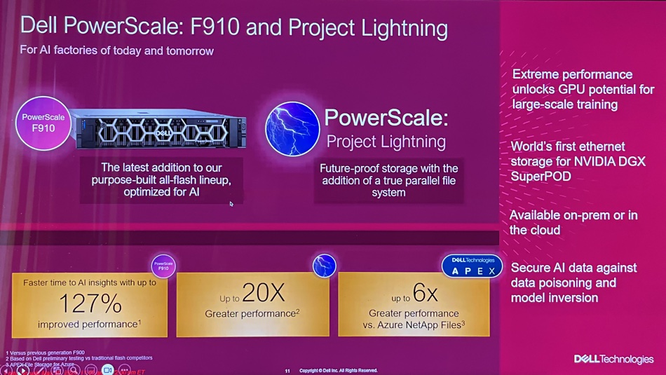 Dell PowerScale F910 slide