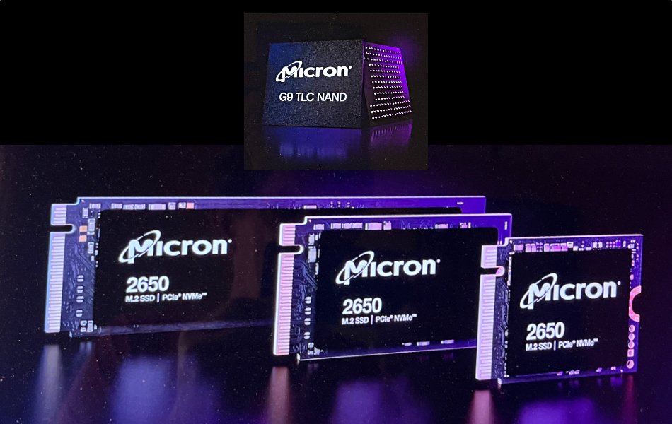 MIcron G9 276-layer 3D NAND chip and 2650 M.2 variants